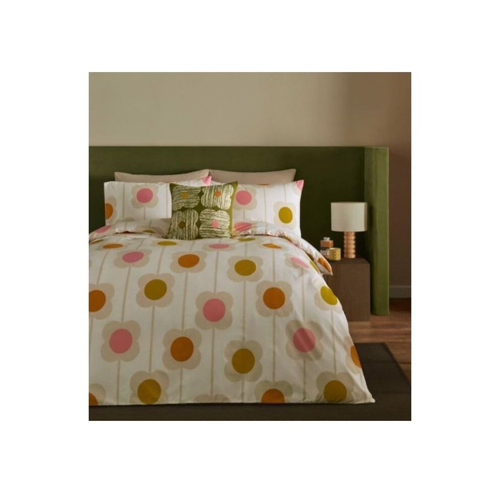 Orla Kiely Bedding - Abacus Flower 100% Cotton Duvet Cover Set - Sunrise (Super King (260Cm X 220Cm))