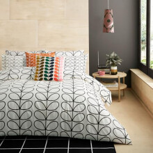 Orla Kiely Bedding - Linear Stem Charcoal 100% Cotton Duvet Cover Set 200 Thread Count (King Size Duvet Cover Set: 230cm x 220cm)
