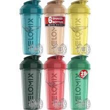 VELOMIX -6 PACK- 28 oz Protein Shaker Bottle for Protein Mixes - 6x Wire Whisk | Leak Proof Shaker Cups for Protein Shakes | Protein Shaker Bottle