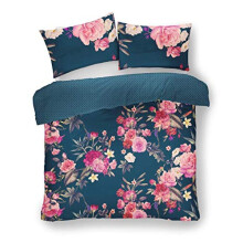 EHD Flora Luxurious Large Flowers Pattern Duvet Cover Sets Quilt Cover Sets Fully Reversible Bedding Sets With Pillowcases (Teal, Single Size)