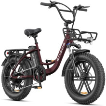 ENGWE L20 BOOST Electric Bike, 20‘’ 4.0‘’ Fat Tire E-Bike for Adults 7 Speeds, 250W Motor 48V 13AhRemovable Battery Range up 120 km (Red)