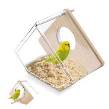 Parakeet Nesting Box for Cage, High-Transparent Parakeet Nest, Bird House Cage Accessories with Wood Perch, Breeding Box Acrylic Bird Nest for
