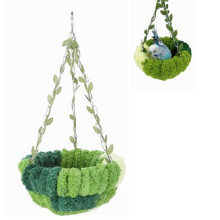 AXYOUCUN Woven Bird Nest Bed Parrot Hammock Coral Velvet Snuggle Hut Circular Lovebird Cage Bed Soft Parrot Nest Hanging Cage Bird Cage Accessories