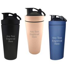 1stclassgifts [Custom] Personalised Engraved Any Message Protein Shaker Bottle 739ml 25oz Selection Of Colours (Black)
