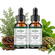 Wormwood Black Walnut and Clove Cleanse Drops, Parasite Cleanse for Humans, Alcohol-Free, Supports Bloating Relief & Digestive Health, 2 Bottles