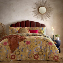 furn. Ethereal Star Duvet Cover Set â“ Bold Celestial Starry Night Bedding Set (Gold Dust Yellow â“ Double)