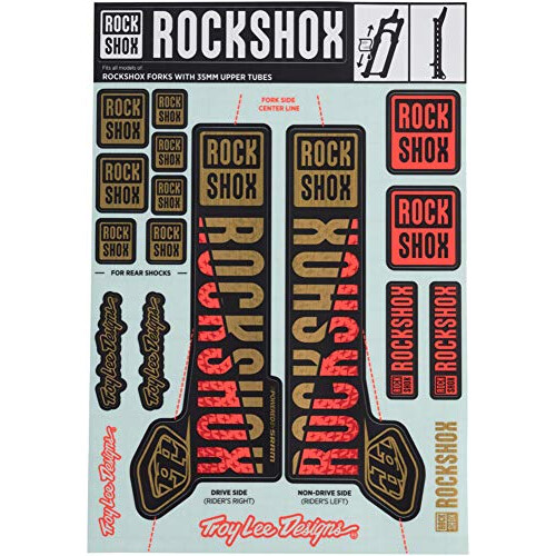 RockShox ROCK SHOX adesivo sid e steli 35 troy lee design arancione/oro