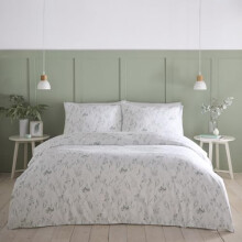 Portfolio Home Wildflower Floral Sage Green Single Soft Easy Care Bed Linen Bedding Duvet Cover Quilt Set With Pillow Case