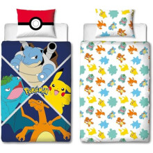 Pokemon 'Action' Single Duvet Set - Large Print Design