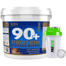 Nutrisport 90+ Plus Protein 5kg / 5000g + Shaker Bottle (Chocolate)