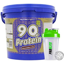 Nutrisport 90+ Plus Protein 2.5kg / 2500g + Shaker Bottle (Chocolate)