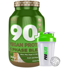 Nutrisport 90+ Plus Vegan 3 Phase Protein Blend 908g Unflavoured + Shaker Bottle