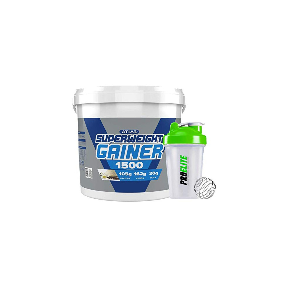 Atlas Nutrisport Super Weight Gainer Mass Gain 5Kg / 5000G + Shaker (Vanilla)