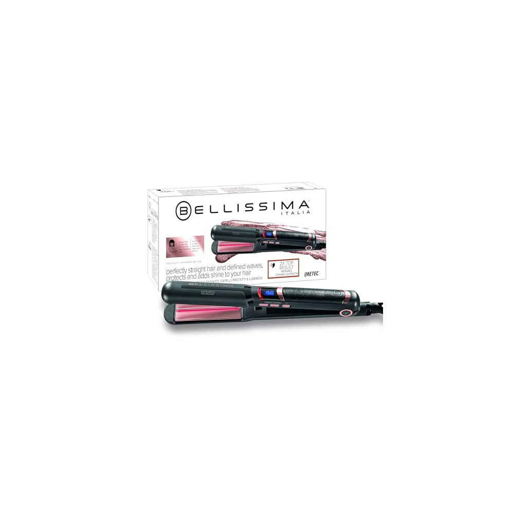 Bellissima Creativity Infrared Hair Straightener | Ceramic & Keratin Technology For Sleek Frizz-Free Shine |130C-230C Adjustable Temperatures |