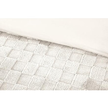 Rapport Home Luxury Check Textured Teddy Fleece Duvet Cover Set - King Size, Cream - Ultra Soft & Cosy Winter Bedding - Includes Matching Pillowcases