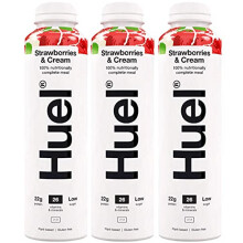 3 x 500ml Vegan Strawberries & Cream Fruit Drink Natural Smoothie Meal Vitamins Minerals Low Sugar Protein Juice