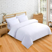 Ghazlan 100% Egyptian Cotton Duvet Cover Set, White, 400 Thread Count Duvet/Quilt Cover Set, Sateen Weave Long Staple Ultra Soft 3 Piece Luxury