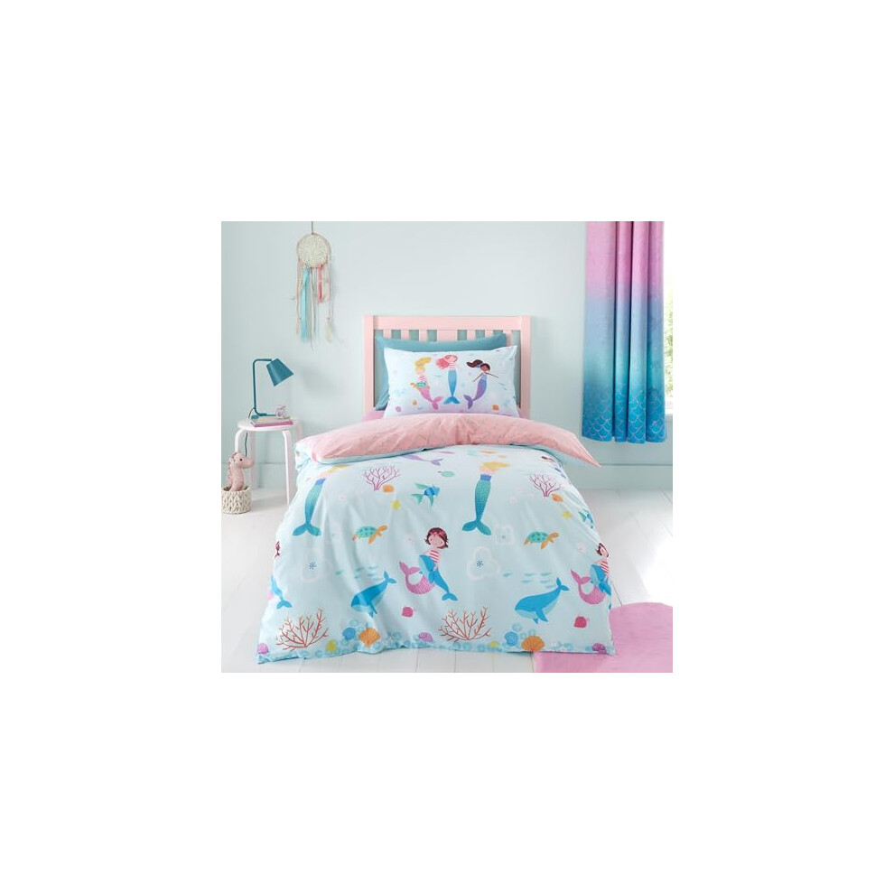 Rackhams Blue Mermaid Reversible Duvet Cover Set - Single - Image 5