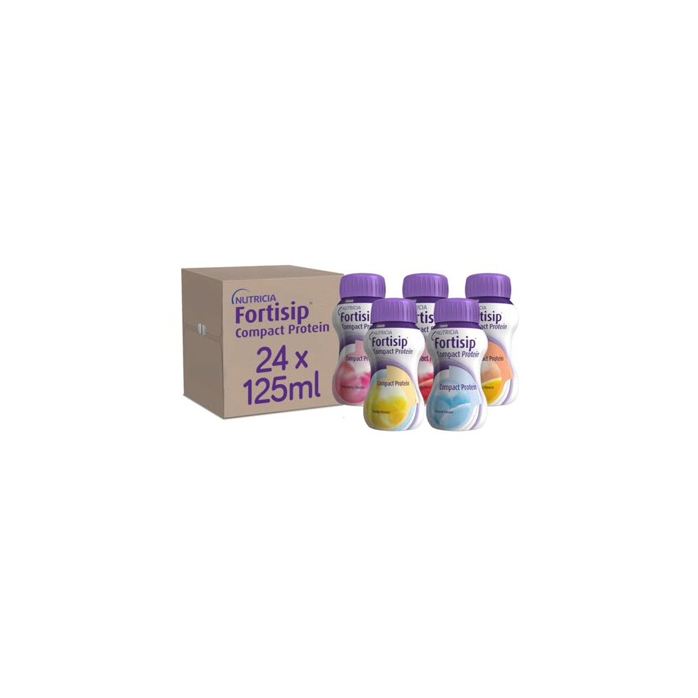 Fortisip Peach Compact Prot Mixed Case: 1 Van, 1 Ban, 1 Mocha, 1 Berry, 1 1 Strawb (All Clusters Of 4)