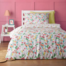 Catherine Lansfield Fruity Friends Reversible Double Duvet Cover Set with Pillowcases Bright