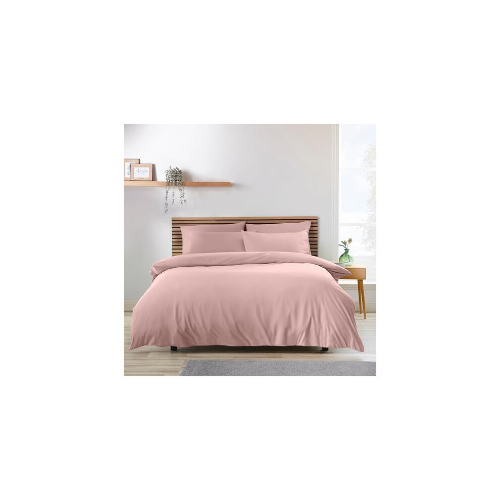 Catherine Lansfield So Soft Non-Iron Single Duvet Cover Set With Pillowcase Blush Pink - Image 5