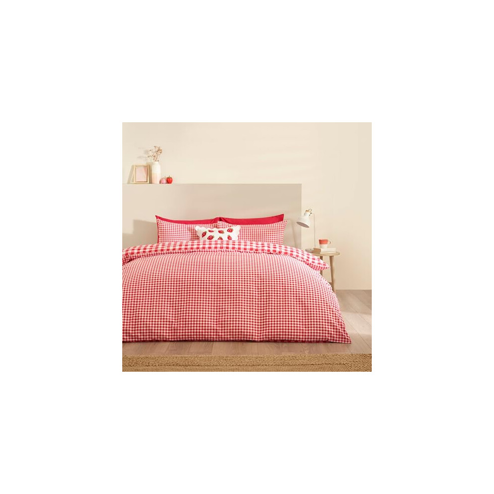 Catherine Lansfield Bamford Gingham Check Double Duvet Cover 200x200cm Set New - Image 11