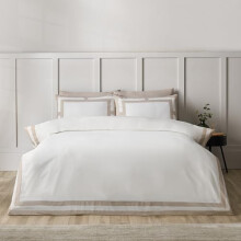 Catherine Lansfield So Soft Mono Panel Single Duvet Cover Set with Pillowcase Natural