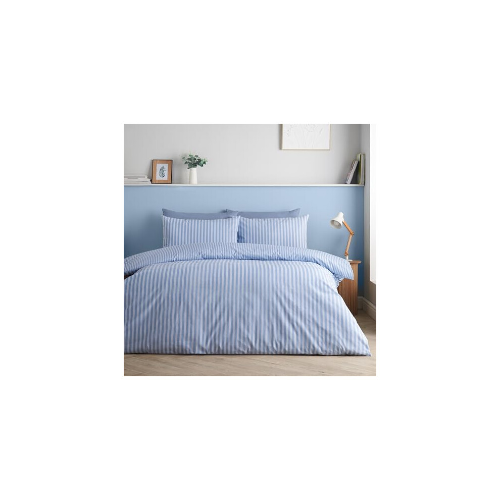 Epping Textured Stripe Reversible Duvet Cover Set - Image 11