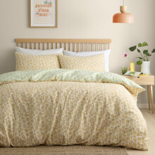 Fusion Retro Daisy Floral Duvet Cover Set Single 135 x 200cm â“ Easy Care Bedding with Vintage Daisy Flower Design, Includes 1 Pillowcase, Yellow