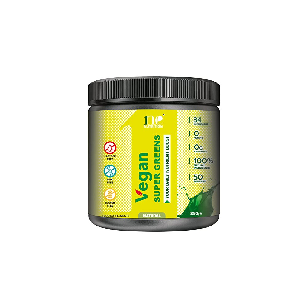 1Ne Nutrition Green Super S 34 Ingredients Powder 250G | Ultimate Immune Support | Superfood For Immunity Energy And Detox | Vegan 100% Natural |