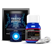 Testo Extreme Anabolic + Testo Anabolic Patch : Testosterone, Muscle Growth & Strength Stack (1 Month Course)