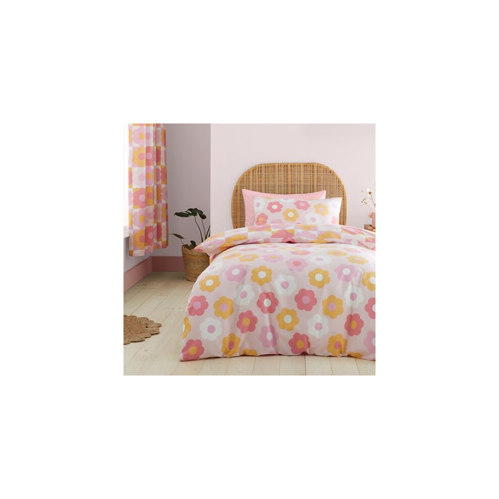 Julian Charles Pink Catherine Lansfield Retro Daisy Reversible Duvet Set - Single - Image 4
