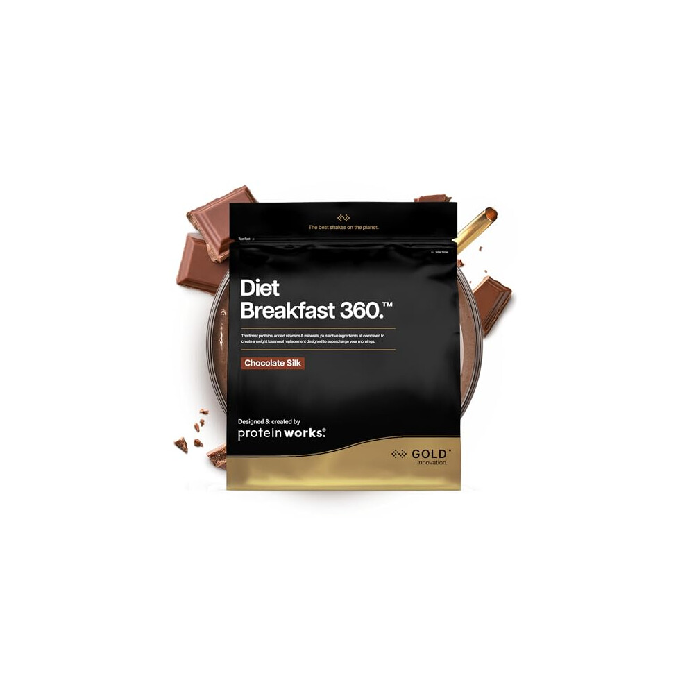 Protein Works Gold | Diet Breakfast 360 - Innovation, On-The-Go Healthy Weight Loss Meal Replacement Shake, Added Caffeine, Low Sugar, Chocolate