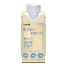 AYMES - Actagain 1.5 Complete - Smooth Vanilla - 1 x 200ml Ready-to-Drink Bottles - Gluten Free & Vegetarian - Suitable for Adults and Children Aged