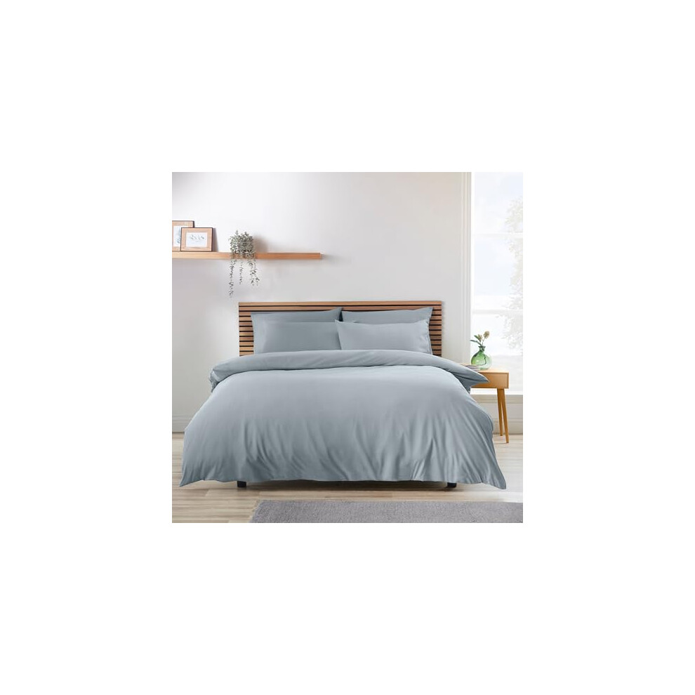 Catherine Lansfield So Soft Non-Iron Single Duvet Cover Set Slate Grey - Image 4