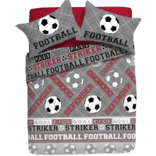 Red Grey Football Single Duvet Cover Set Reversible Boys Bedding With Pillowcase s (RED/GREY DUVET COVER SET, Single)