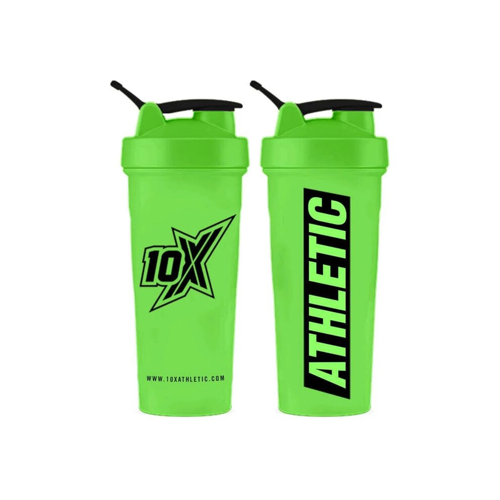 10X Athletic Neon Shaker Bottle 600Ml With Mixer Ball Â Neon Green Â Protein Shaker | Workout Drink Bottle | Smoothie & Juice Shaker | Smooth &