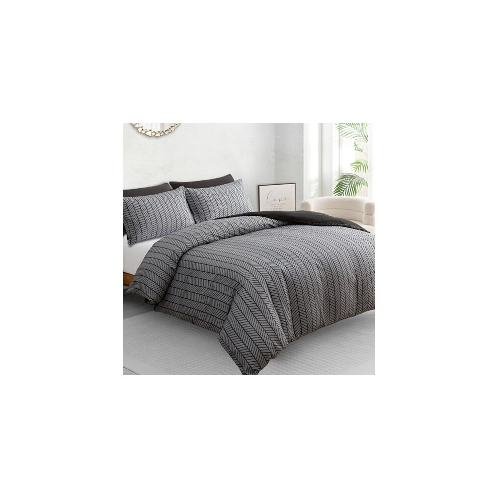 Pamposh Single Duvet Cover Set – Brushed Microfiber Reversible Duvet Cover Single - Hypoallergenic Bedding Set - Ultrasoft Single Duvet Set With - Image 4