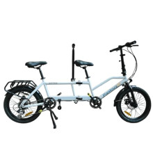 ECOSMO 20" Wheel Folding Tandem City Bicycle Bike 7 Speeds, Dual Disc brakes, Independantly riding - 20TF01W5