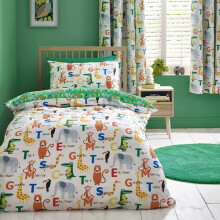 Catherine Lansfield Animal Magic Reversible Junior Duvet Cover Set with Pillowcase Natural
