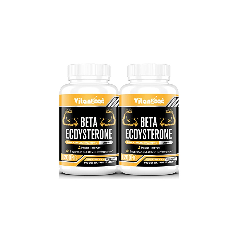 Vitanboost Beta Ecdysterone Supplement 1200Mg | Increases Lean Muscle Mass, Exercise Performance, Strength And Protein Synthesis, 98% Maximum Purity Formulated