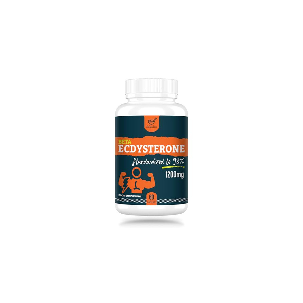 Solavica Beta Ecdysterone Supplement 1200Mg Per Serving (60 Capsules)-1 Month Supply-98% Maximum Purity Ecdysterone For Endurance & Muscle Growth (60