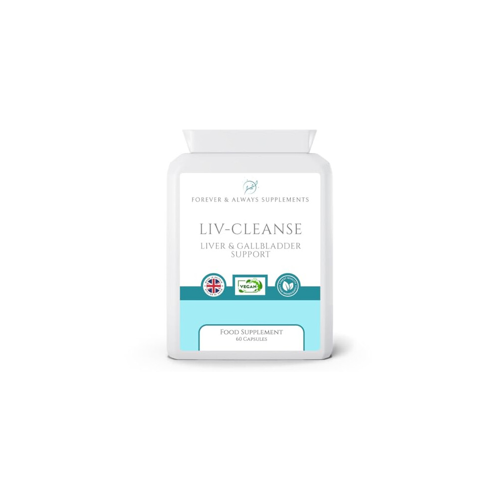 Forever & Always Supplements Liv-Cleanse - Liver Cleanse Detox & Repair Supplements - 1 Months Supply Liver & Gallbladder Health Support Complex Containing Choline, Turmeric,