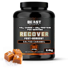 Beast - Mass Gainer 48g Carbs 25g Whey Protein Powder by Eddie Hall - Muscle Recovery and Growth - 30 Servings, 2.4kg - Salted Caramel