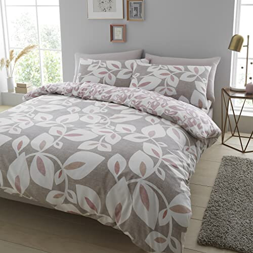 Catherine Lansfield Catherine Lansfield INGA Leaf Blush 135 x 200 + 80 x 80 cm