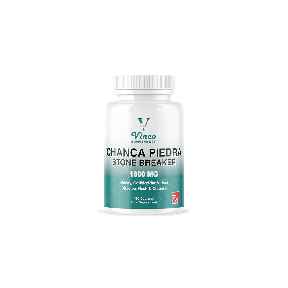 Vinco Supplements Vinco Chanca Piedra Capsules - Stone Breaker -1600Mg Â 120 Capsules - Peruvian Source - Kidney Stone Crusher Gallbladder Support - Dissolve, Flush &