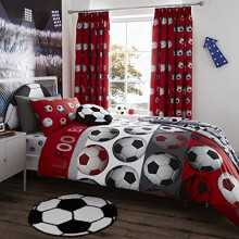 Catherine Lansfield Football Red Duvet Cover Set 140 x 220 + 60 x 70 cm