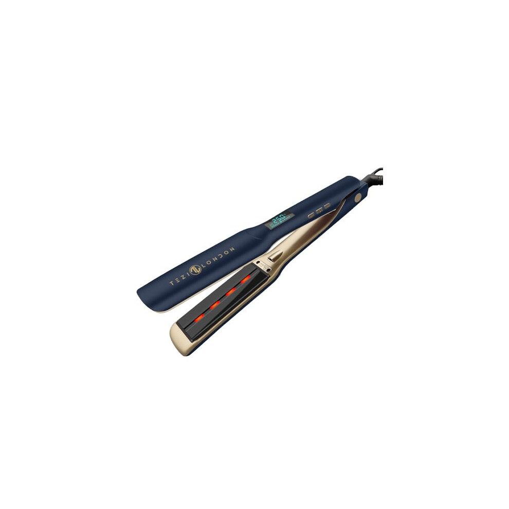 Tezi London - Professional Infrared Hair Straightener, 45Mm Wide Titanium Plate, Negative Ions 3D Floating Plate, 30S Quick Heating, Adjustable