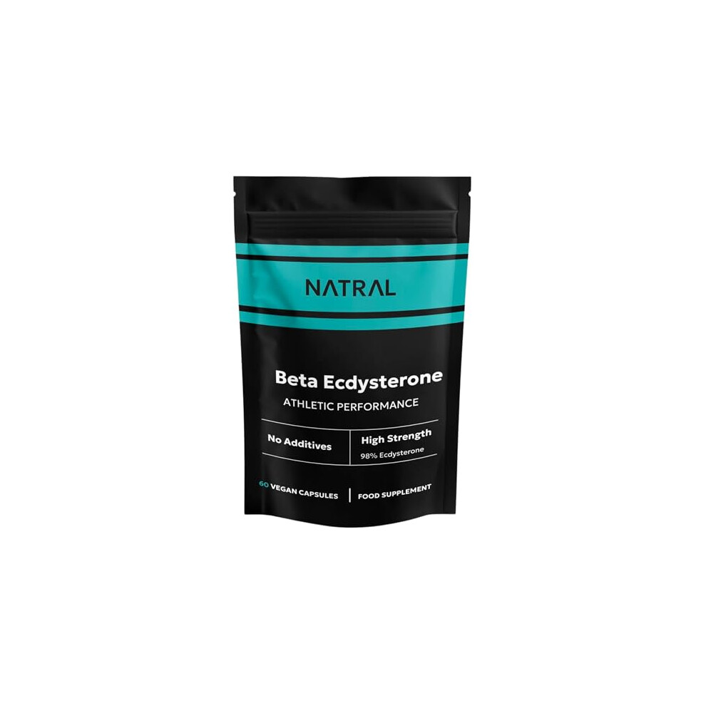 Natral Beta Ecdysterone 60 Capsules | 98% Pure Ecdysterone Extract | Additive-Free | Supports Muscle Growth & Strength | High Strength Supplement