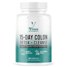 Vinco Colon Cleanse 15 Day Detox - Supports Weight Loss - Eliminates Toxins - Relieves Constipation & Bloating - Probiotics for Gut Health - Promotes